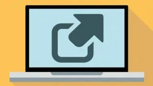 laptop screen of sharing icon