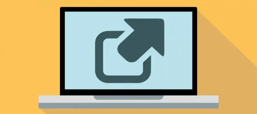 laptop screen of sharing icon