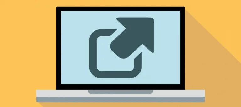 laptop screen of sharing icon