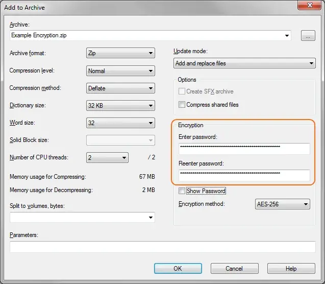 Re-enter the password to confirm.